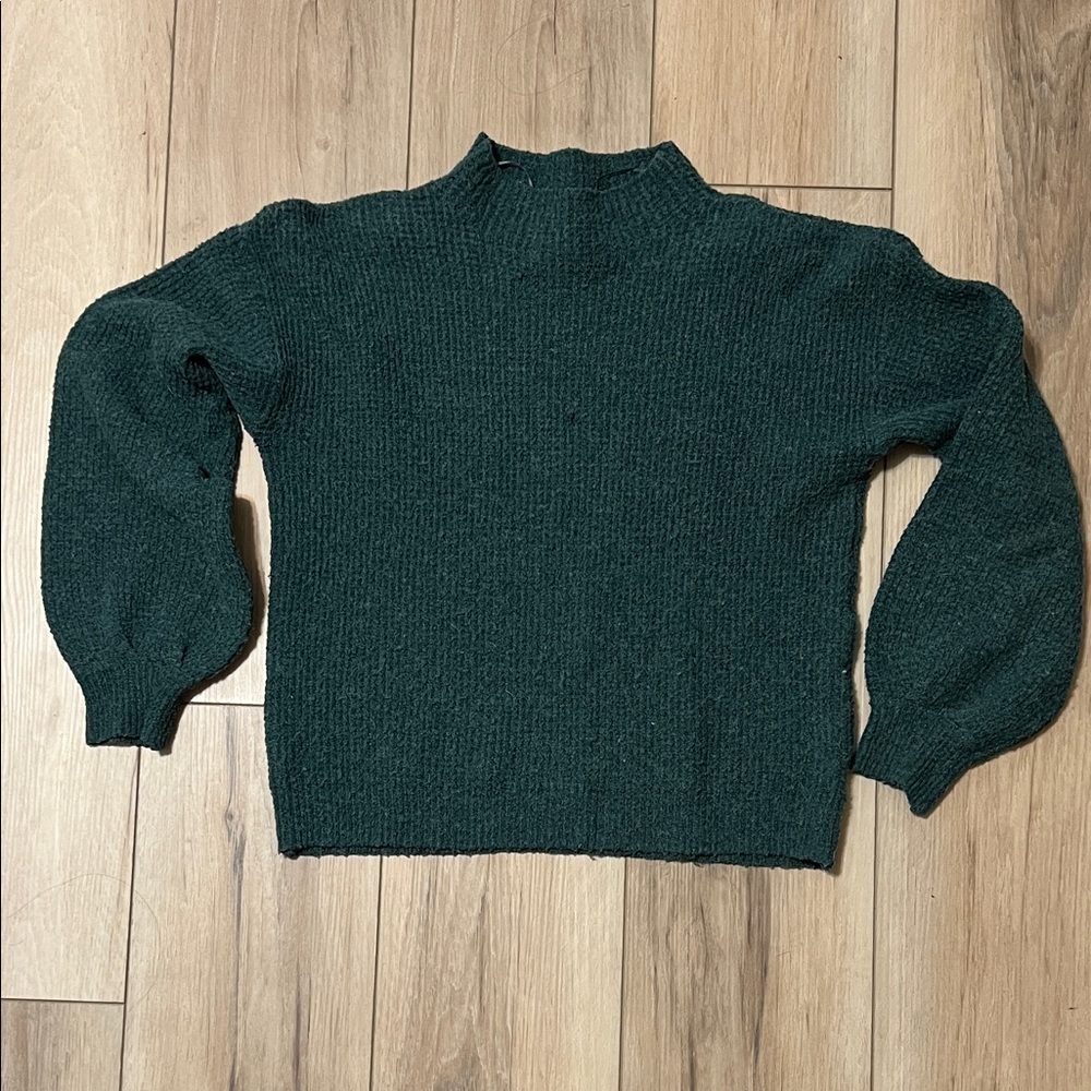 Pink Rose Dark Green Turtleneck Sweater